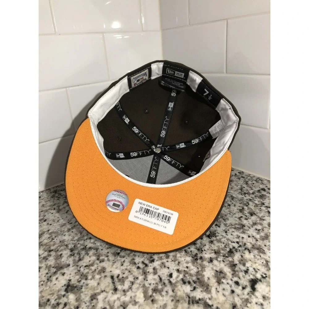Atlanta Braves New Era 30th Anniversary Coffee Mango 59FIFTY Fitted Cap 7 1/8